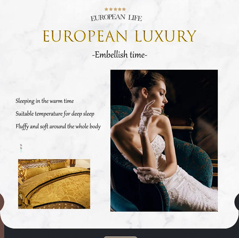 Description Picture 3 of item3 Pcs Bedding Set Luxury Soft Bed Spreads Heightened Bed Skirt Adjustable Linen Sheets Queen King Size Cover with Pillowcases