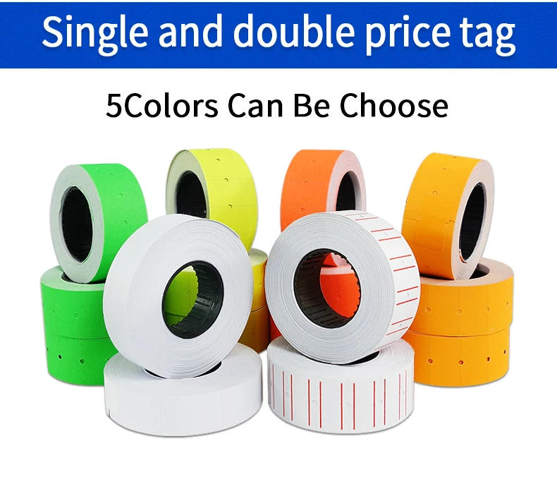 Description Picture 4 of item10 Roll/lot Price Label Tag for MX-5500 Price Gun Label Sticker, 4000pcs White and Color Retail Shop Price Gun Label