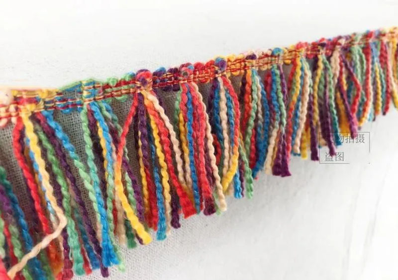 Description Picture 4 of itemDecorative headdress clothing ethnic style accessories wool tassel lace paisley lace edge handmade accessories webbing material