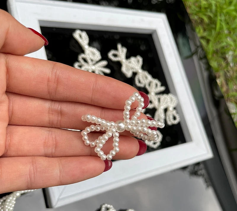 Description Picture 5 of item10piece Handmade beads, bowknots, pearl patches, DIY hand-sewn clothes, dresses headdresses ornaments