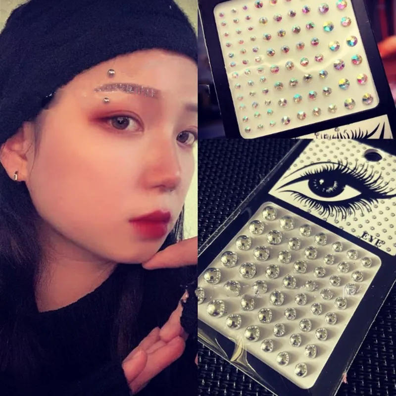 Description Picture 5 of itemFace Jewelry Makeup Diamond Eye DIY Body Crystal Tattoo Nail Art Eye Shadow Flower Sticker Tears Moon 3D Rhinestones Decorations