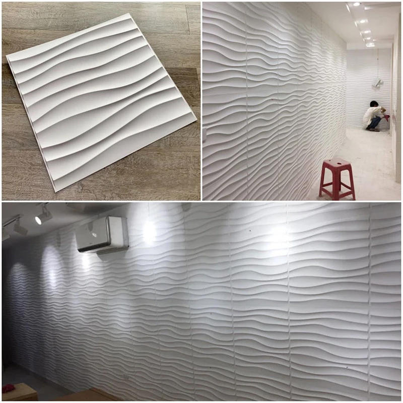 Description Picture 6 of item6pcs 30cm Decorative 3D Wall Panel Diamond Design Non self-adhesive plastic tile 3D wall sticker living room Bathroom wall paper