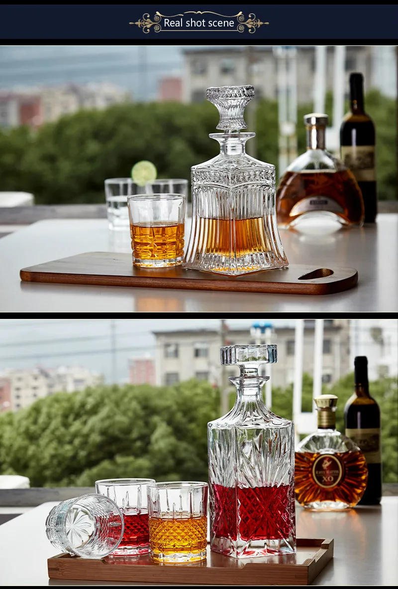 Description Picture 6 of item500-700ml European Whisky Bottle Multi Purpose Decanter Lead-free Crystal Art Wine Pot Vodka Spirit Pouring Hip Flask