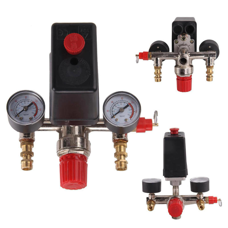 Description Picture 4 of item230V Pressure Switch Air Valve Intake Manifold Compressor Control Regulator Gauge Set