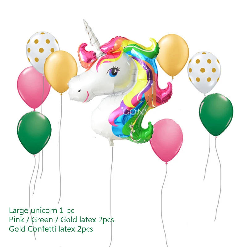 Description Picture 5 of itemUnicorn Birthday Party Decorations Kids Disposable Tableware Set Paper Plates Cup Banner Foil Balloons Babyshower Party Supplies