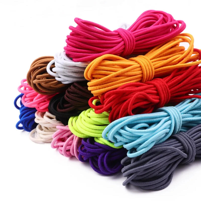 Description Picture 2 of item5 Meter 2.5mm 2mm Colorful High-Elastic Round Elastic Cord Rubber Band Elastic Rope Handcraft DIY Sewing Accessories