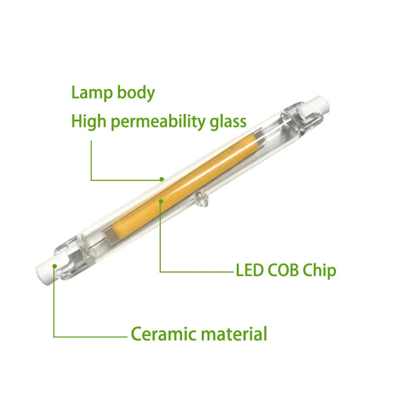 Description Picture 6 of itemLED R7S 78mm 118mm Dimmable COB LED Lamp Bulb G9 SpotLight Replace Halogen Light Floodlight Glass Tube 15W 30W 50W Energy Saving