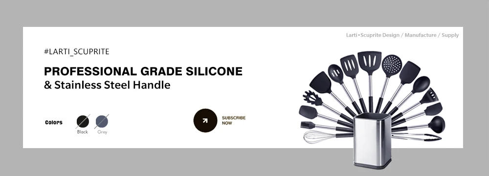 Description Picture 2 of itemSilicone Cooking Utensils Set Kitchen Non-stick Tool Gold Plated Handle Gadgets BPA FREE Kitchenware Heat Resistant Spatula Set