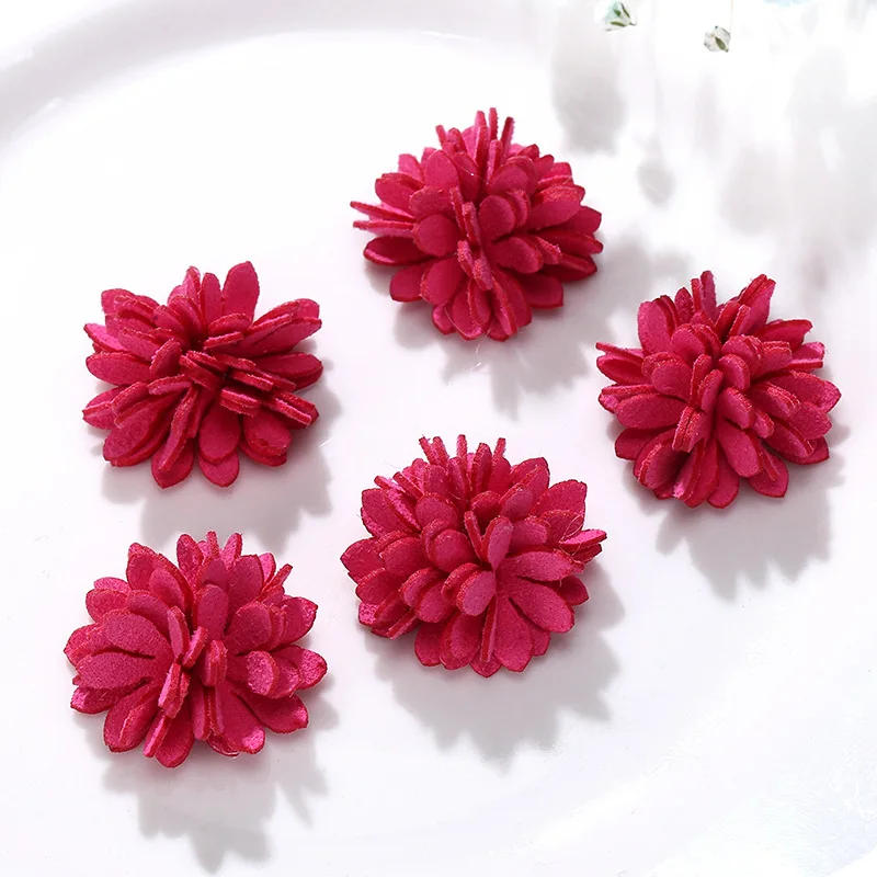 Description Picture 6 of item1Pack Mini Leather Fiber Flower Crafts Material DIY Clothes Hat Decoration Accessories Patches Scrapbooking Craft Fake Flower