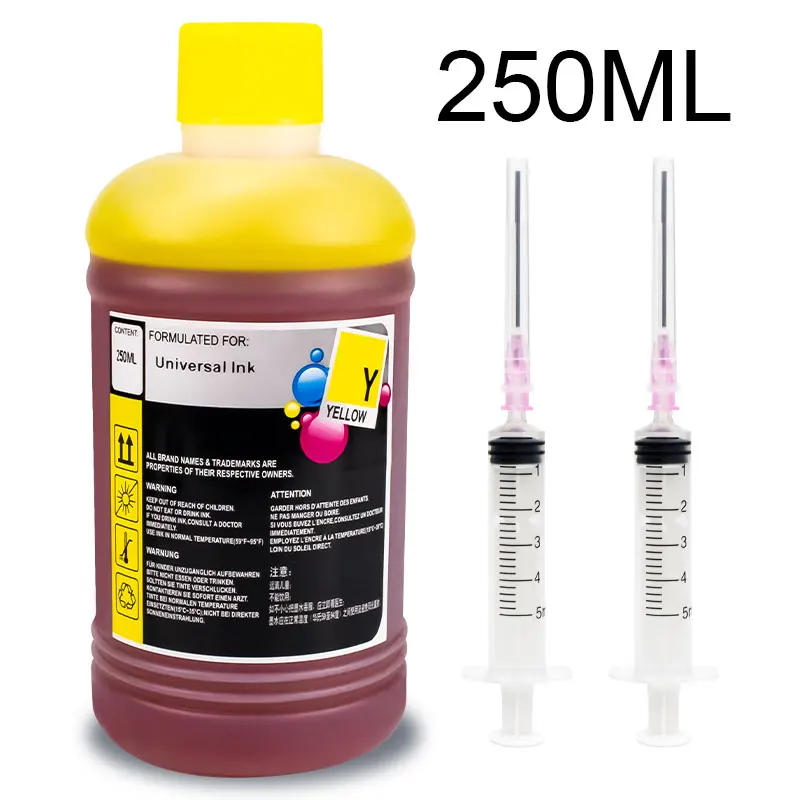 Description Picture 3 of item250ml Ink Universal Dye Ink Bottle For HP 301 302 304 305 21 350 For Epson L100 L200 L392 For Canon PG545 540 Printer Ink