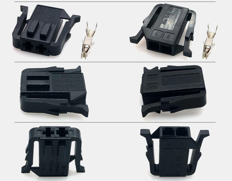 Description Picture 2 of item1 Sets 2 Pin 3.5 MM 2 Hole Female Electric Auto Plug Sensor Wire Harness Connectors 1-929588-1 for VW 191972702