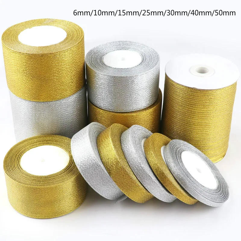 Description Picture 4 of item22metersRoll Gold Silver Glitter Satin Ribbon Crafts Wedding Decorative DIY Organza Onions Ribbons Bow Christmas Gift Supplies