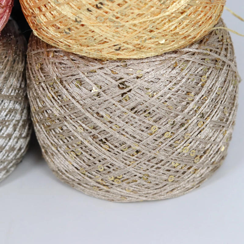 Description Picture 2 of itemпряжа 265M 50G Polyester Sequins Additional Thread for Crocheting Hand Knitting Yarn