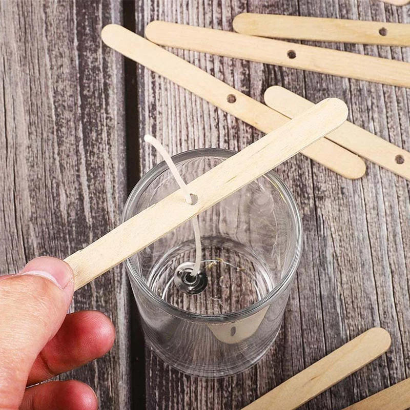 Description Picture 5 of item50PCS Wooden Wax Core Holder DIY Candle Supplies Candles Making Tool Handwork Wood Sticks Wick Centering Device Art Crafts