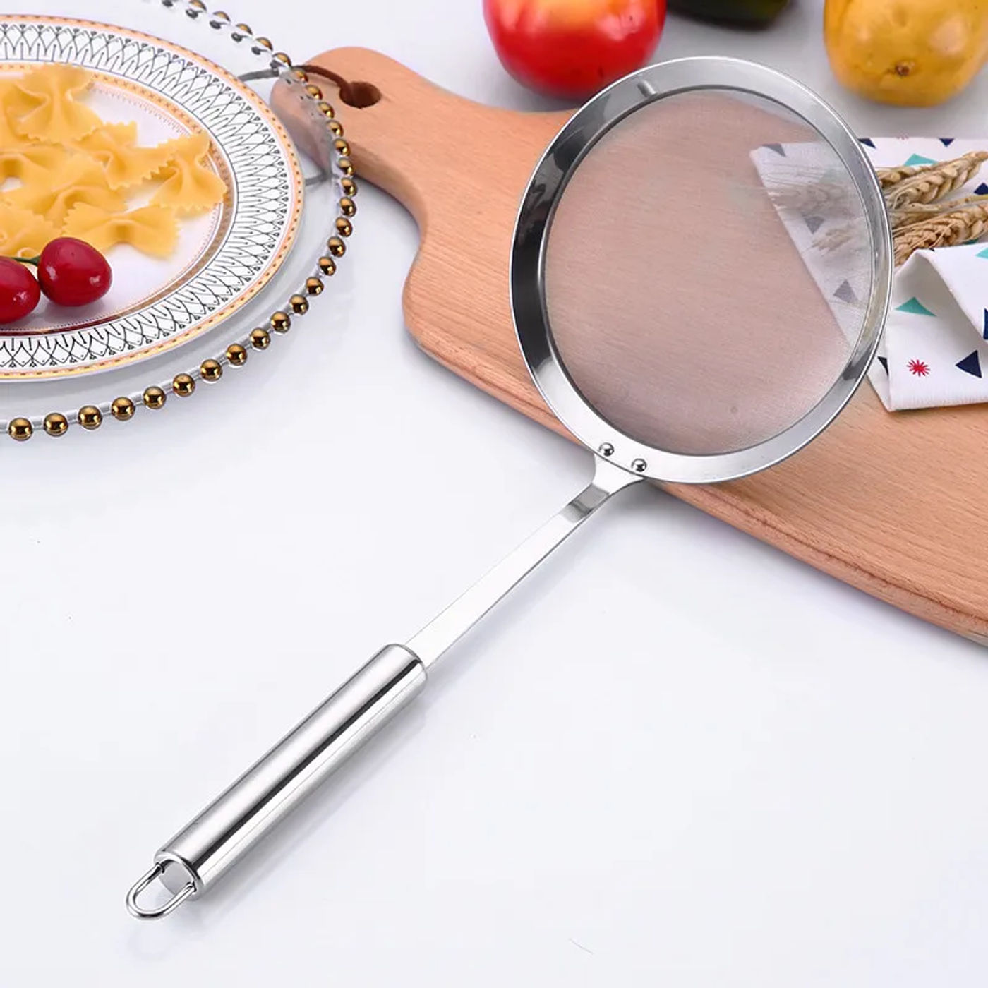 Description Picture 6 of item304 Stainless Steel Japanese Hot Pot Filter Mesh Percolator Soup Skimmer Spoon Fried Food Net Strainer Oil Skim Grease Foam