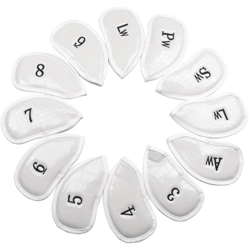 Description Picture 2 of item12Pcs/Set  Golf Club Iron Head Covers Protector Golfs PU Head Cover Set Golf Headcovers Set Waterproof Synthetic Leather