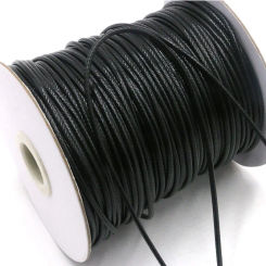 0.5/0.8/1/1.5/2mm Black Waxed Polyester Cotton Cord Waxed Thread Cord String Strap Necklace Rope For Handmade Jewelry Making
