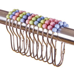 5pcs Stainless steel Curtain Rod Rings shower curtain hook hanger for window dressing Hardware bathroom Accessories