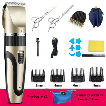 1 Set Professional Hair Clipper Cordless Washable 0mm Ceram Blade Barber Electric Hair Trimmer Rechargeable Trimmer