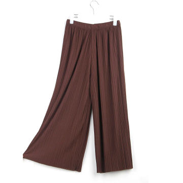 Solid Fold Pleated Women's Trousers For Women Bottoms Spring Summer Casual Pant Mid Waist Wide Leg Pants Female Pantalon Mujer