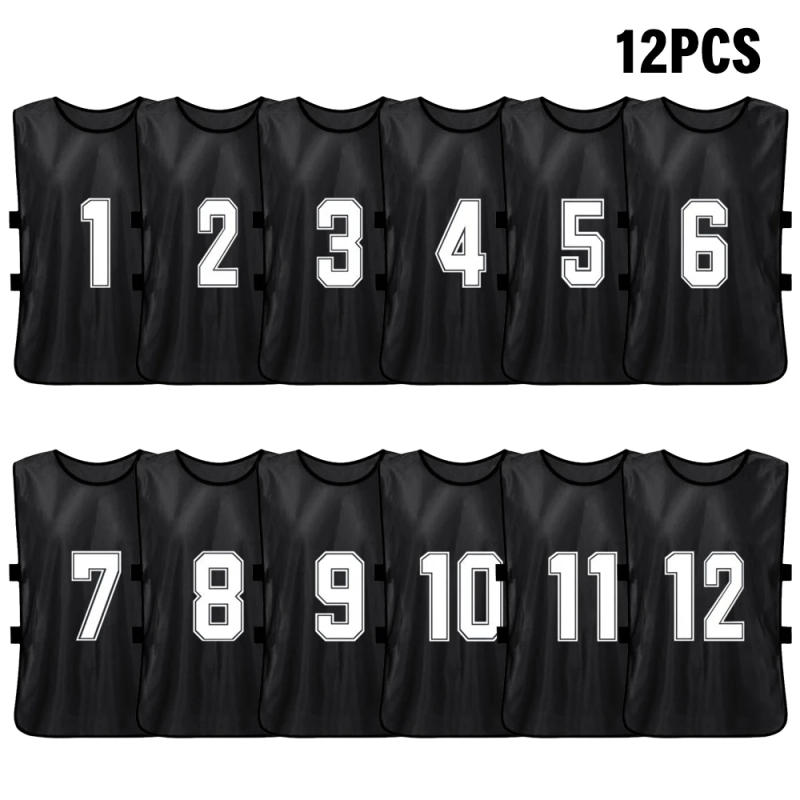 Description Picture 4 of item6/12 PCS Adults Soccer Pinnies Quick Drying Football Team Jerseys Sports Soccer Team Training Numbered Bibs Practice Sports Vest