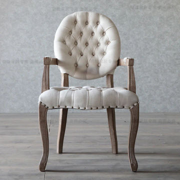 American Retro Back Living Room Chairs Classical Dining Chair Home Furniture Round Back Sofa Chair Nordic Home Leisure Armchair