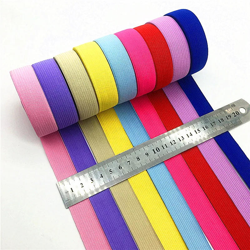 Description Picture 6 of item2/5yard 20mm Colorful Elastic Band Sewing Rubber Band for Fiat Rubber Band Waist Band Stretch Rope Elastic Ribbon Elastic Cord