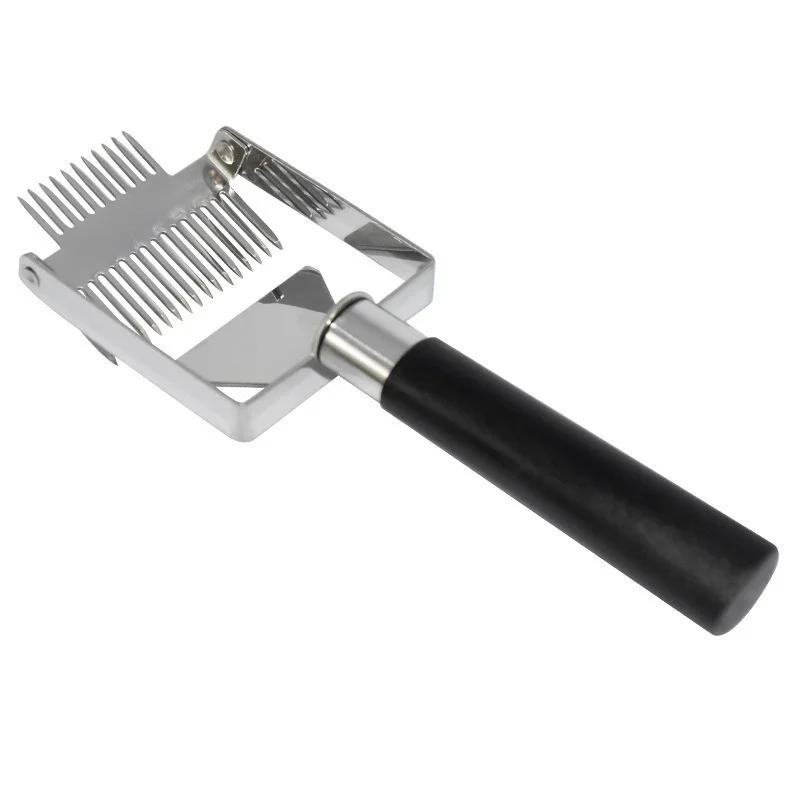 Description Picture 3 of itemBeekeeping Tools Honey Cutter Uncapping Scraper Bee Hive Honeycomb Scraper Equipment Metal Handle Uncapping Fork Shovel WF