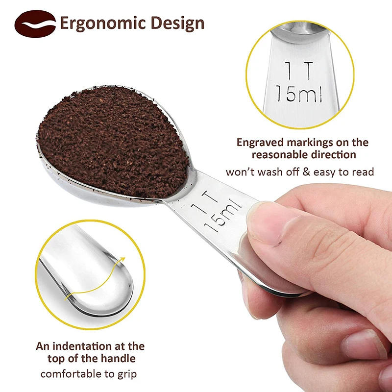 Description Picture 4 of itemEndurance Stainless Steel Coffee Scoops & Measuring Spoons Coffeeware, Exact Ergonomic Tablespoon - 1 Tbsp or 2 Tbsp