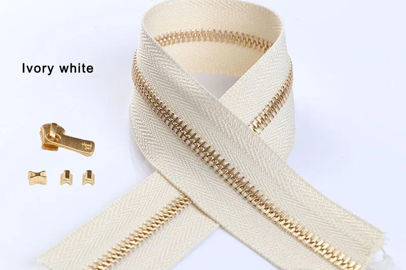 Description Picture 3 of itemHigh Quality 2set*25cm YKK Zipper with Excella Zipper Puller Leathercraft #3/#5 Metal Zipper Copper Teeth DIY Bag Purse Hardware