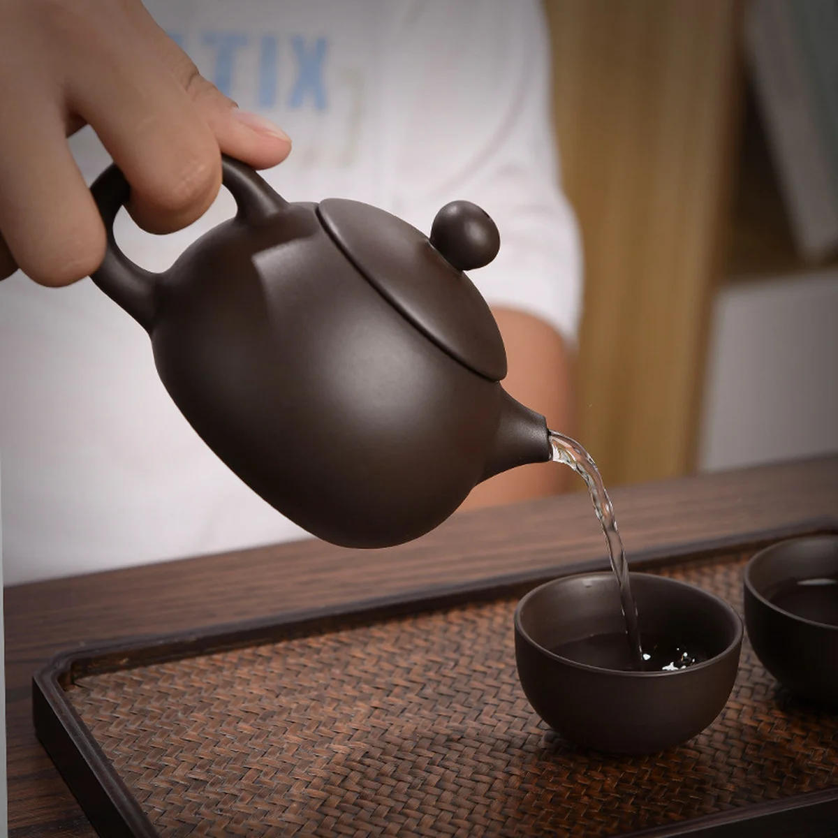 Description Picture 5 of itemPortable Chinese Travel Tea Set, Teapot Clay Set, Tea Ceremony, Camping, 4 Cups, Zi Shi, Ke Cup, Tea Pot Set