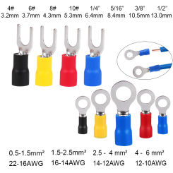60Pcs Ring Terminals Crimp Connector Wire Terminal Cable Electric Connector Assortment Car Accessories Rv Terminator Contacts