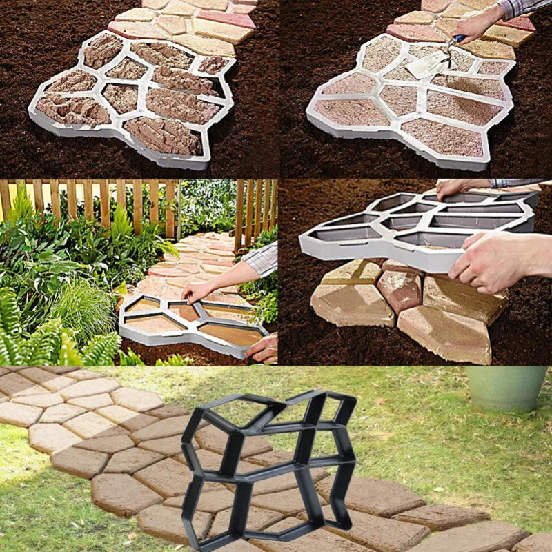 Description Picture 5 of itemGarden Walk Pavement Mold DIY Manually Paving Cement Brick Stone Road Concrete Molds Path Maker Reusable DIY Manually Paving