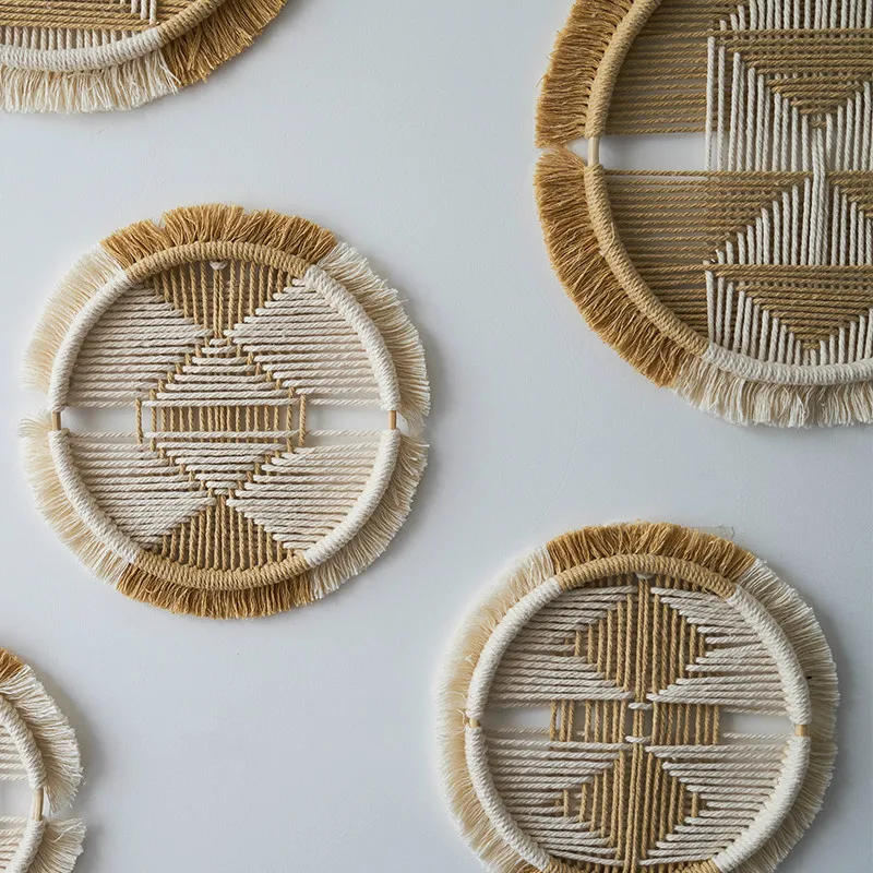 Description Picture 3 of itemMandala Room Decor Headboard Wall Tapestry Boho House Decoration Macrame Wall Hanging Cotton Woven Round Tapestry