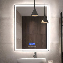 70x90cm Rectangle Bluetooth Smart Bathroom Makeup Mirror WIth LED Light human body induction Anti-fog Wall Hanging Mirrors