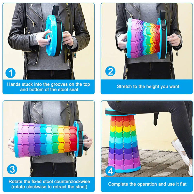 Description Picture 4 of itemPortable Camping Folding Stools Outdoor Furniture Retractable Stool Chair for Travel Hiking Beach Fishing Chair Telescopic Stool