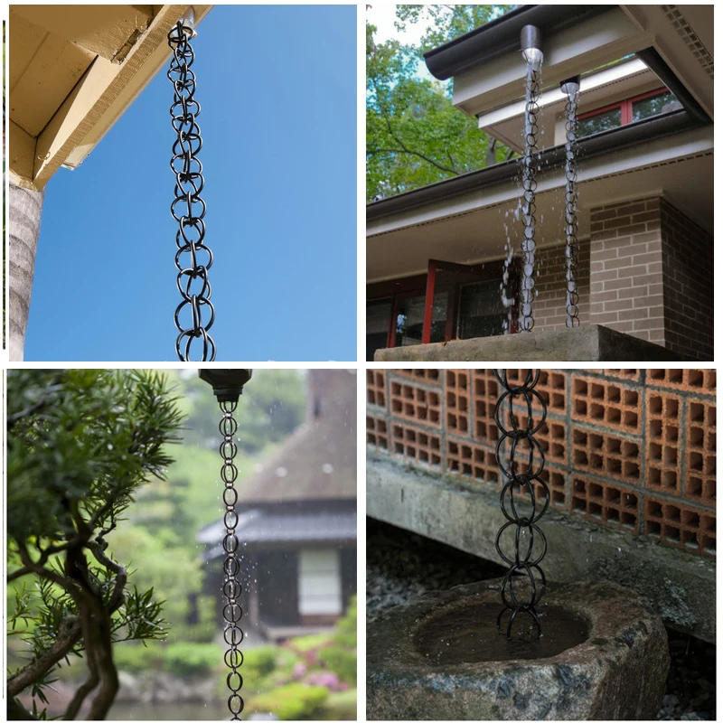 Description Picture 5 of item2.6m Copper Falling Water Diversion Chain Rain Bell Temple Eaves Drainage Chain Homestay Villa Courtyard Garden Rain Guide Chain