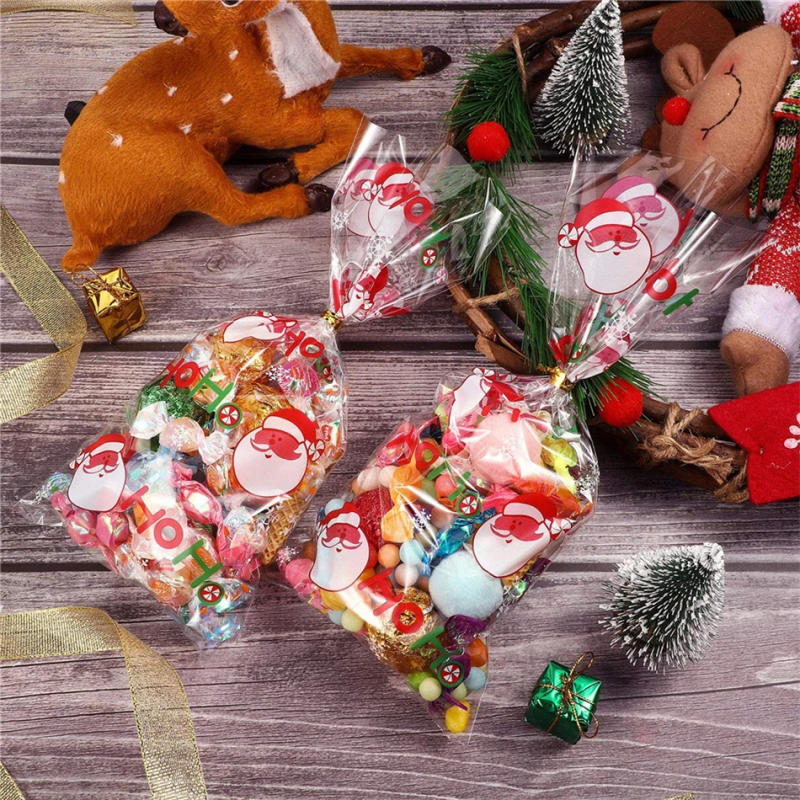 Description Picture 3 of itemStoBag 50pcs Christmas Self-adhesive Candy Packaging Bags Plastic Event & Party New Year Handmade Cookie Gift Decoration