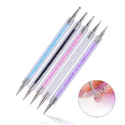 Dual-End Acrylic Nail Art Dotting Pen Colorful Rhinestone Nail Decoration Painting Brush Nails Design Tools