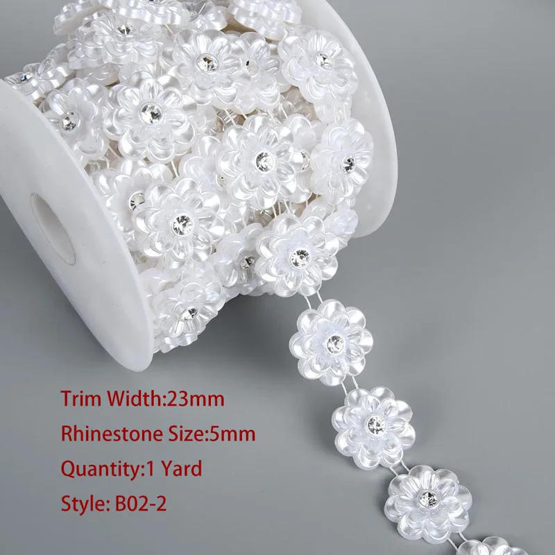 Description Picture 3 of item1Yards Imitation Pearl Beaded Chain Trim Garland Strand for Door Curtain Wedding Decoration DIY Embellished Rhinestone 39 Styles