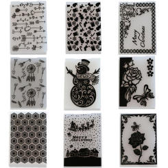 Christmas Flowers Snowman Plastic Embossing folder Template for DIY Scrapbooking Craft Photo Album Card Holiday Handmade Decor