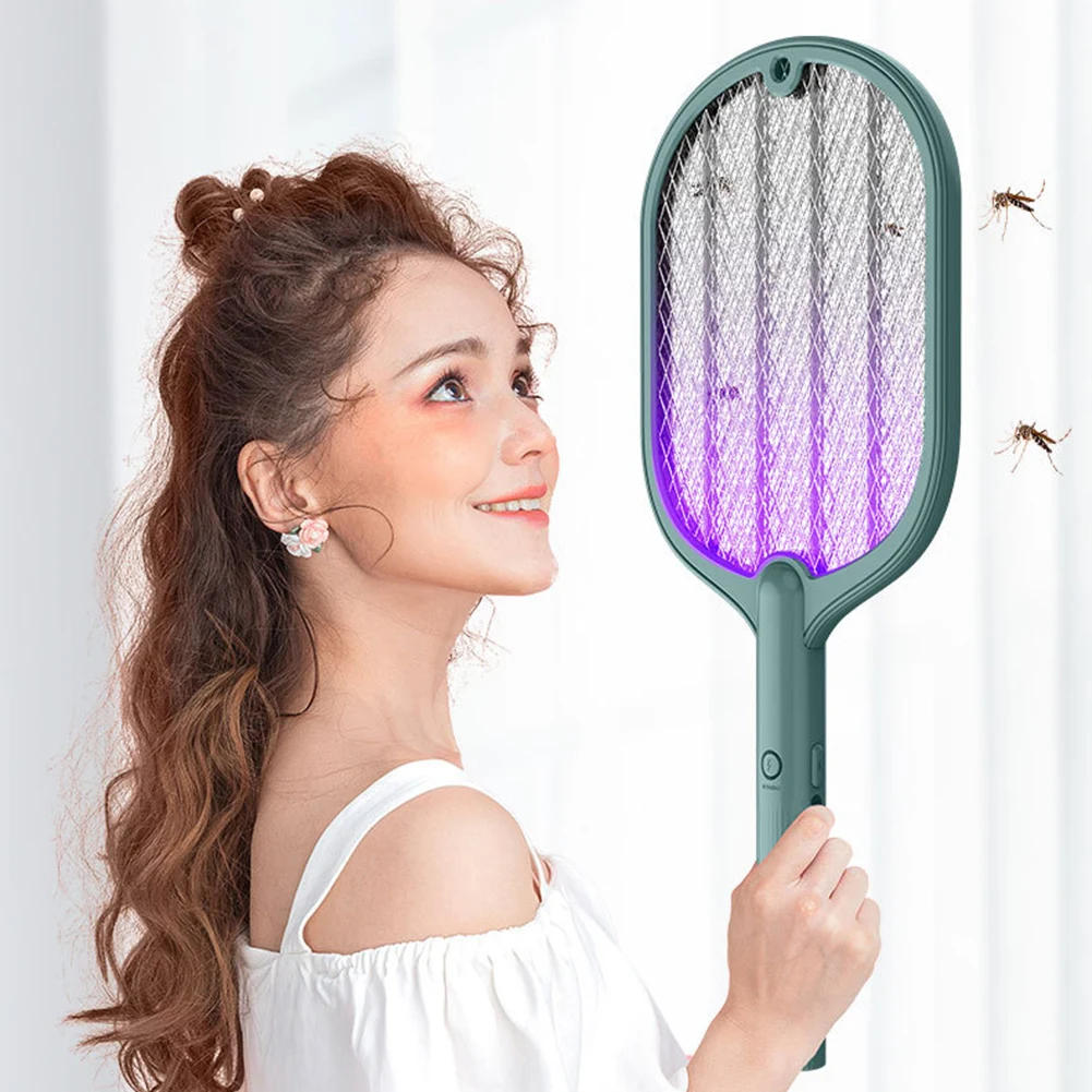 Description Picture 6 of item2 in 1 Electric Insect Racket Swatter USB Rechargeable Led Light Hand-Held Mosquito Killer Fly Bug Zapper Trap mosquito swatter
