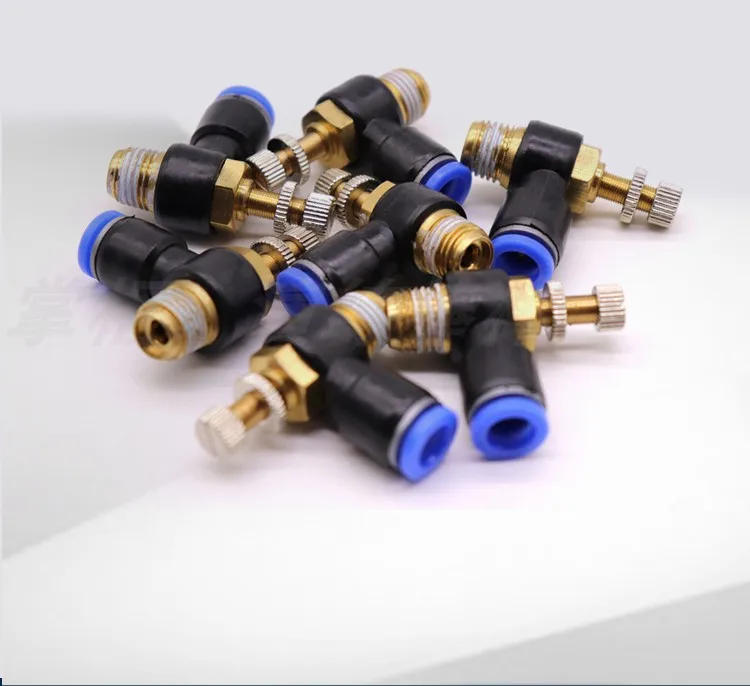 Description Picture 4 of item10pcs Pneumatic Speed Flow Controller Hose Tube 1/4"BSP 1/8" 3/8" 1/2" Male Gas Airflow Limit Valve Quick Fitting