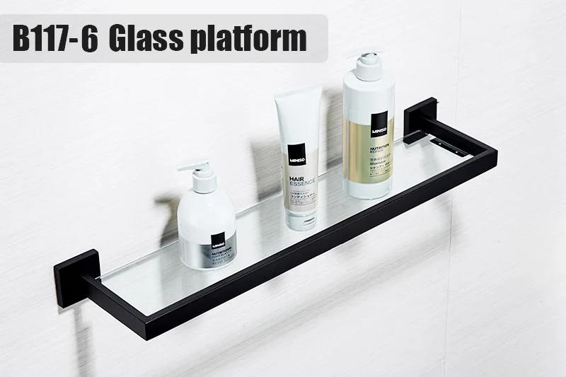 Description Picture 5 of itemBlack Bathroom Hardware Set 304 Stainless Steel Towel Rack Toilet Paper Holder Liquid Soap Holder Towel Bar Bathroom Accessories