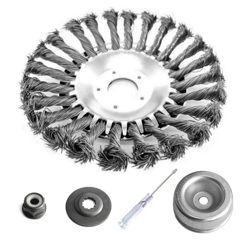 Description Picture 3 of itemBrushcutter Head and Gearbox Fixing Kit Steel Wire Trimmer Head Grass Weed Cutting Rusting Dust Removal Plate for Lawn Mover