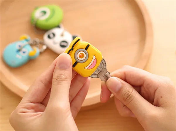 Description Picture 3 of item1Pcs Cute Anime Keychain Silicone Cat Dog Protective Key Case Cover for Key Control Dust Cap Holder Gift Women Key Chain