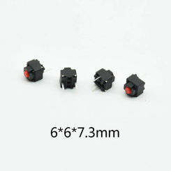 10pcs red  Mute Button 6*6*7.3mm Silent Switch Wireless  Wired  Button Micro Switch