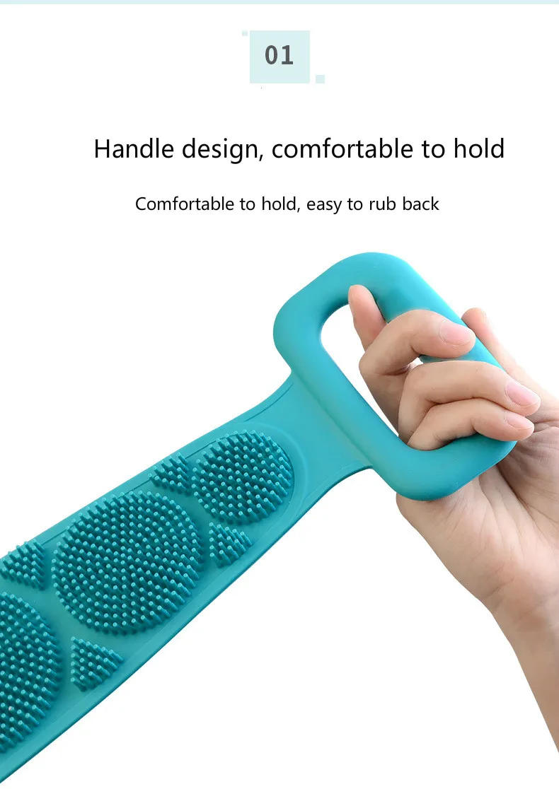Description Picture 2 of itemSilicone bath towel rubbing back exfoliating dead skin body massage brush bath brush rubbing towel  shower cleaner
