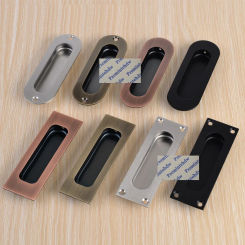 2Pcs 304 Stainless Steel Sliding Door Finger Pull Furniture Cupboard Cabinet Recessed Flush Matte Black Brushed Red Bronze