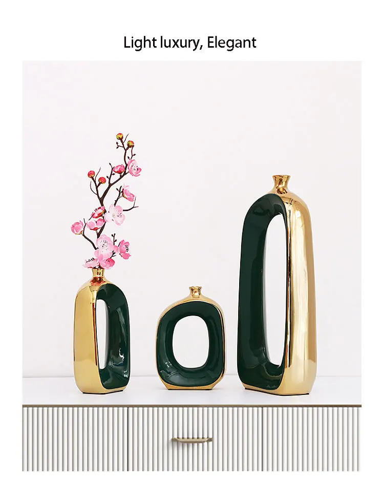 Description Picture 2 of itemClassic Ceramic Vase Home Decor Art Crafts Decoration Contracted Porcelain Flower Pot Creative Desktop Figurines